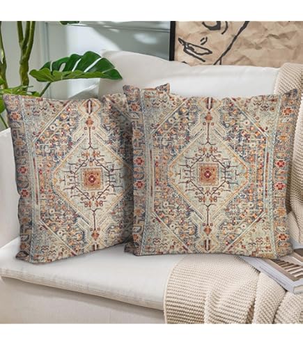 Amazon.com: TSSOHU Vintage Flowers Pillow Cover Rustic Cotton